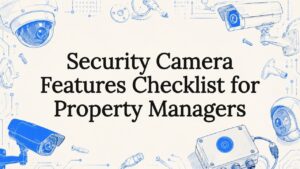 Decorative security camera title card illustration