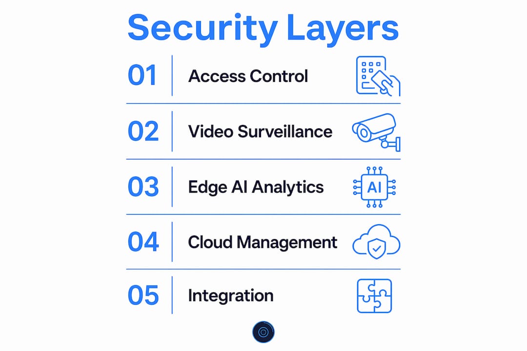 Infographic showing layers of business security