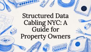 Decorative title card illustration with cabling tools