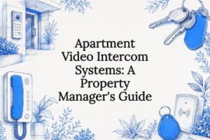 Decorative title card illustration for apartment intercom systems